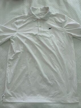 Vineyard Vines boys performance White Whale Logo Polo Shirt Large 16 L